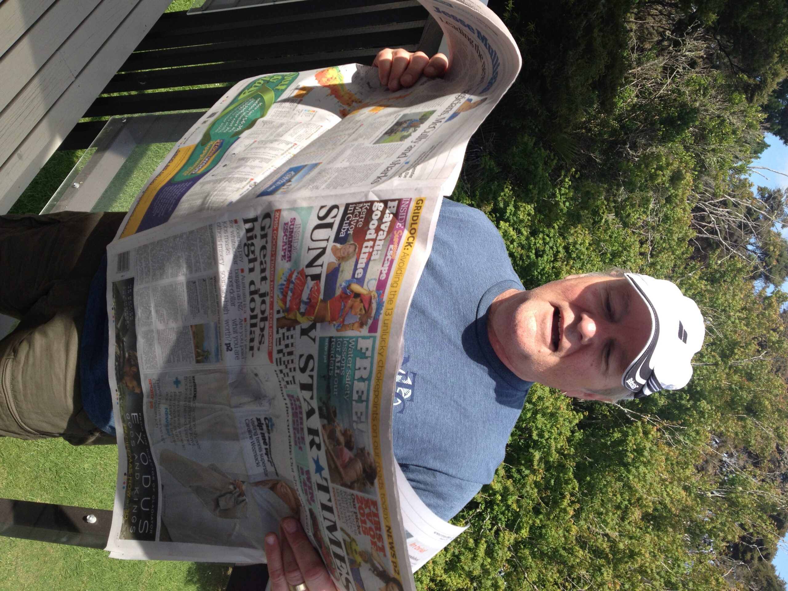 Rivers reading a newspaper Jan 3-15
