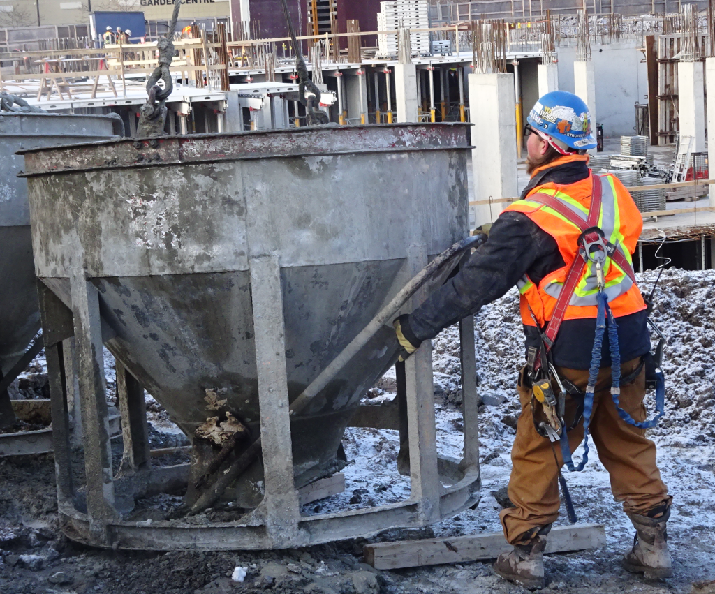 Ryan with a conccrete bucket