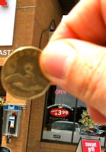 Step 2 Loonie that was put in