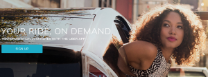 Uber home page