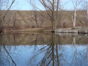 View of pond against north fill hill April 2014 (2)