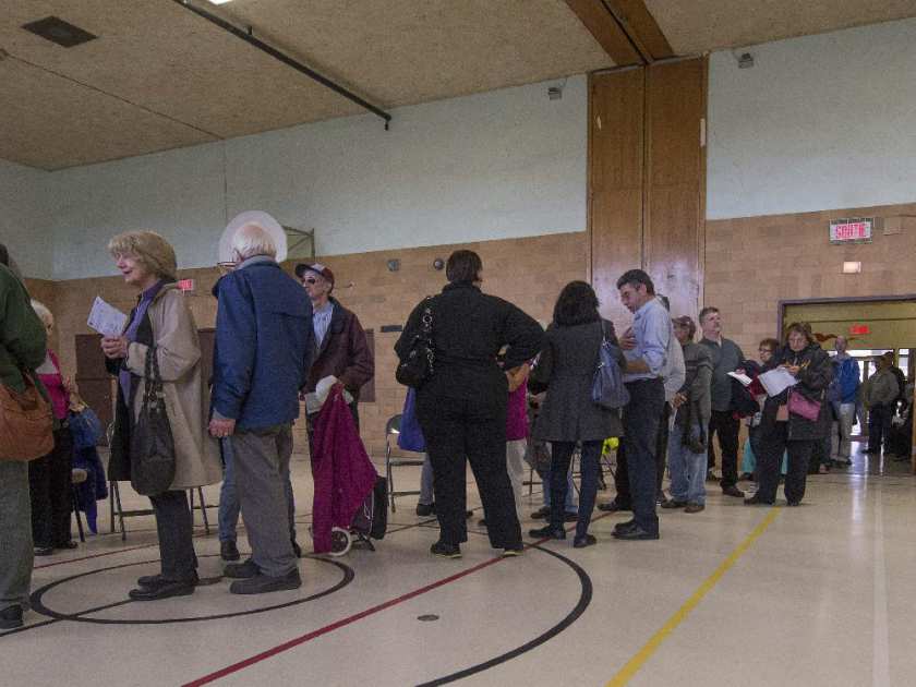 Voters lined up