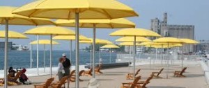 Yellow umbrellas Toronto waterfront