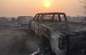 alberta forest fire - truck