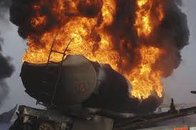 oil rail car on fire